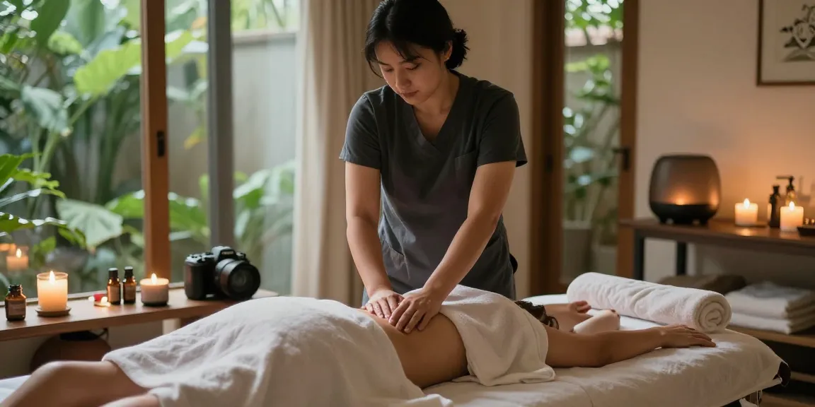 Incheon 출장마사지 session showcasing a professional therapist in a tranquil home setting.