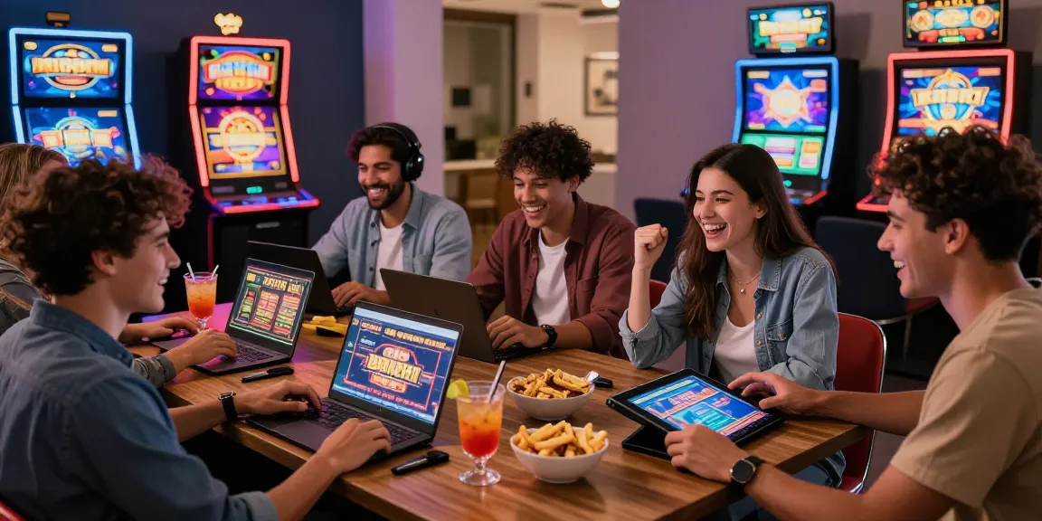 Friends happily playing at credit card casinos, showcasing excitement and variety at https://maic.org.uk.