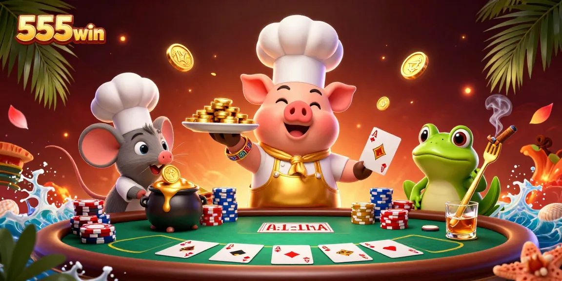 Experience thrilling excitement of 555win with a banquet of gold coins and gaming elements.