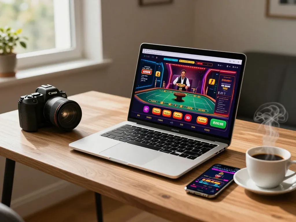 Engaging online player at their laptop for 789 win casino gaming experience.
