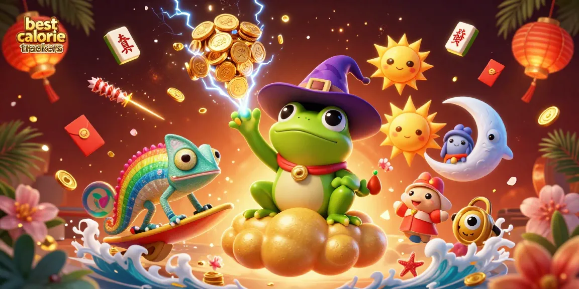 Experience the best calorie trackers through this dynamic online casino scene packed with gold coins and vibrant elements.