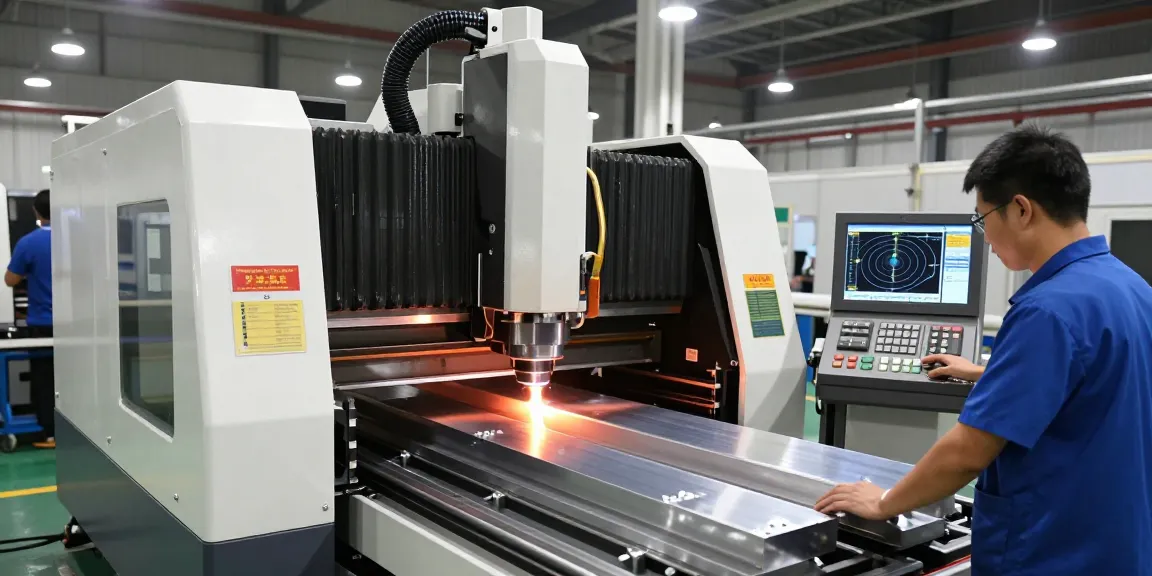 CNC press brake in a high-tech manufacturing setting, showcasing advanced metal bending technology and automation solutions.