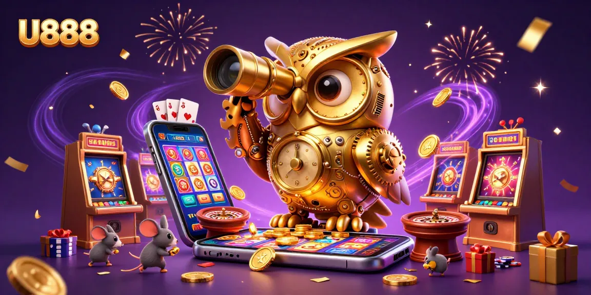 Spin slots and win at U888 with an enchanting illustration full of excitement and casino joy.