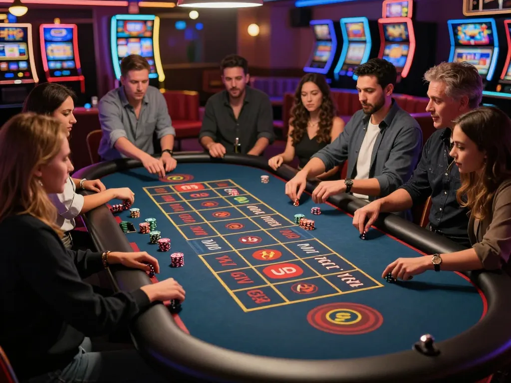 Player excitement builds at the roulette table in a lively gambling scene, enhancing studentvoiceaustralia engagement.