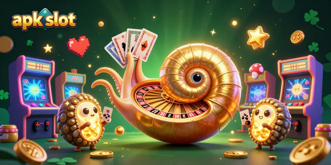 Bermain apk slot dengan mesin dan karakter kasino 3D berwarna-warni dalam suasana yang megah.