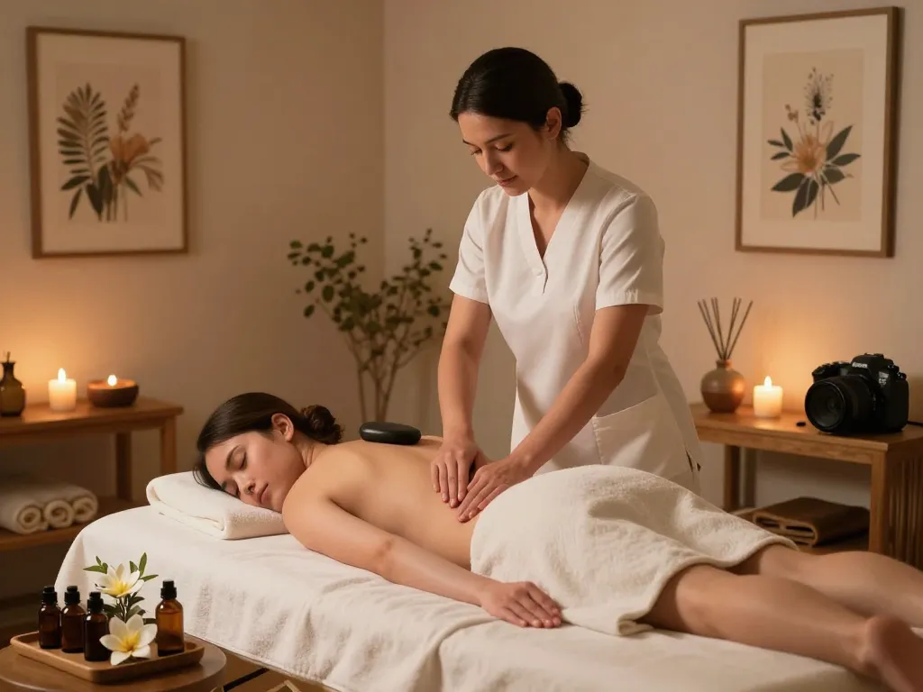 Relaxing 스웨디시 massage therapy session in a tranquil spa environment with soothing ambiance.