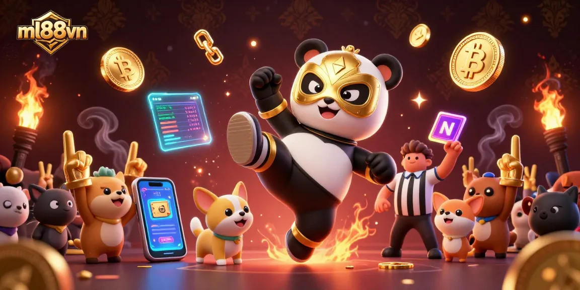 Experience the excitement of ml88vn with 3D cartoon characters in a vibrant casino scene.