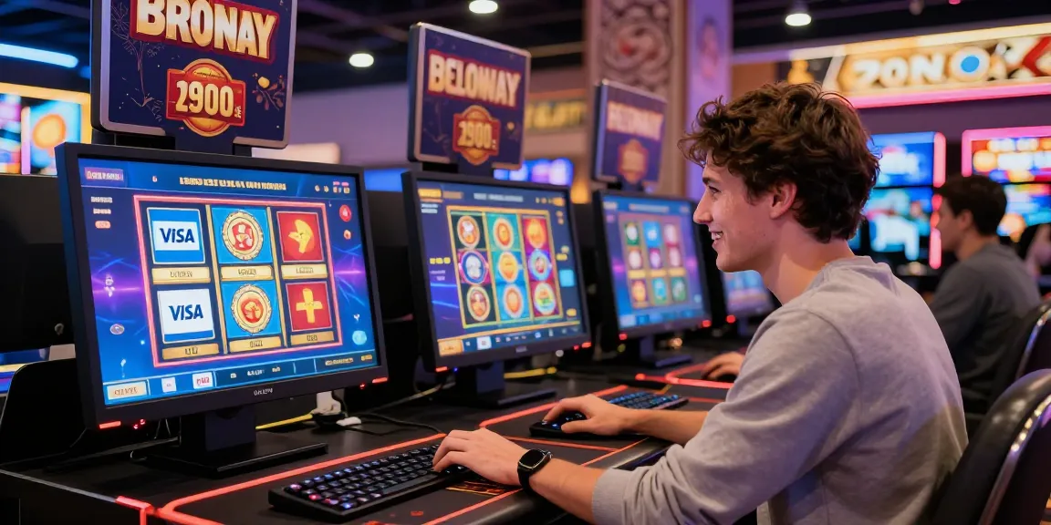Exciting credit card casinos UK scene with player enjoying modern gaming setup featuring Visa and Mastercard options
