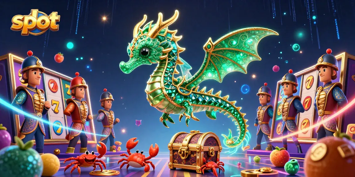 Menangkan slot dengan dragon laut 3D dan simbol jackpot berkilauan yang mengelilinginya.