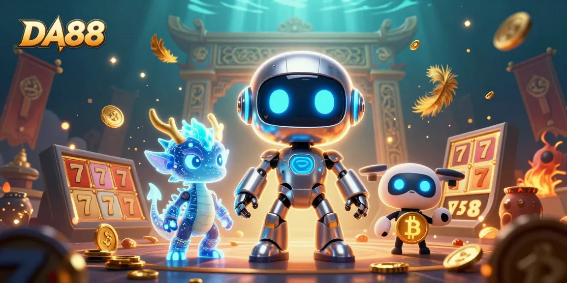Experience thrilling gameplay with DA88 in this vibrant slot game illustration featuring cyberpunk elements.
