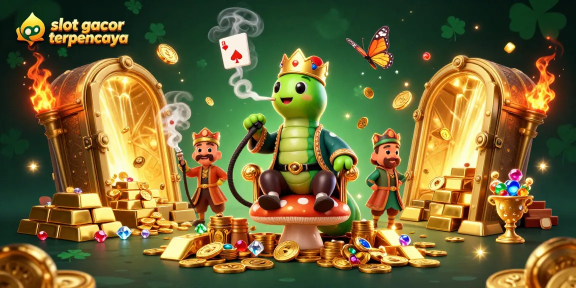 Spin winning reels at slot gacor terpercaya featuring vibrant 3D illustrations and rich casino treasures.