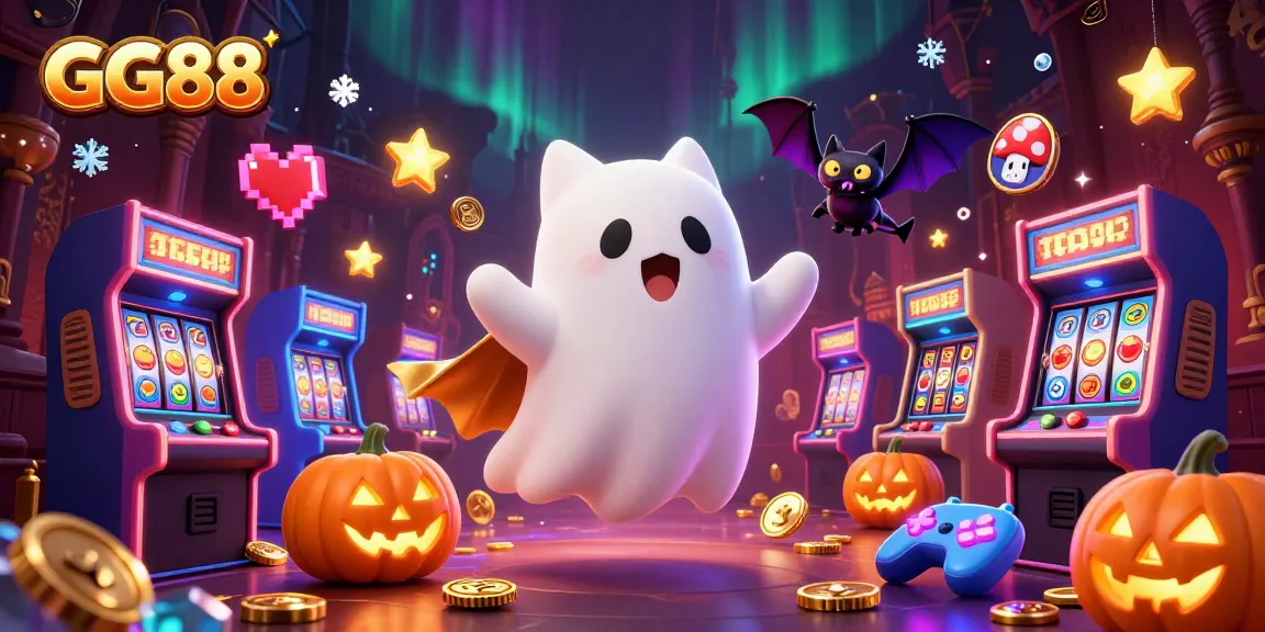 Engage in the thrilling world of GG88, where a friendly ghost cat floats through a lively haunted casino.