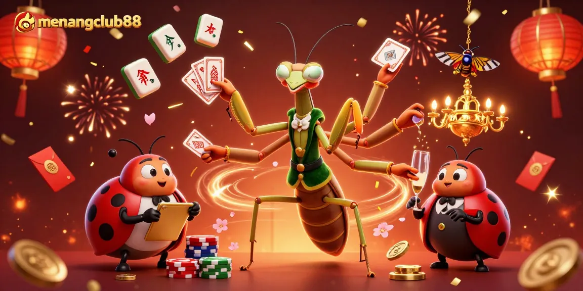 Experience high-end gaming with menangclub88, a thrilling illustration of a vibrant casino scene.