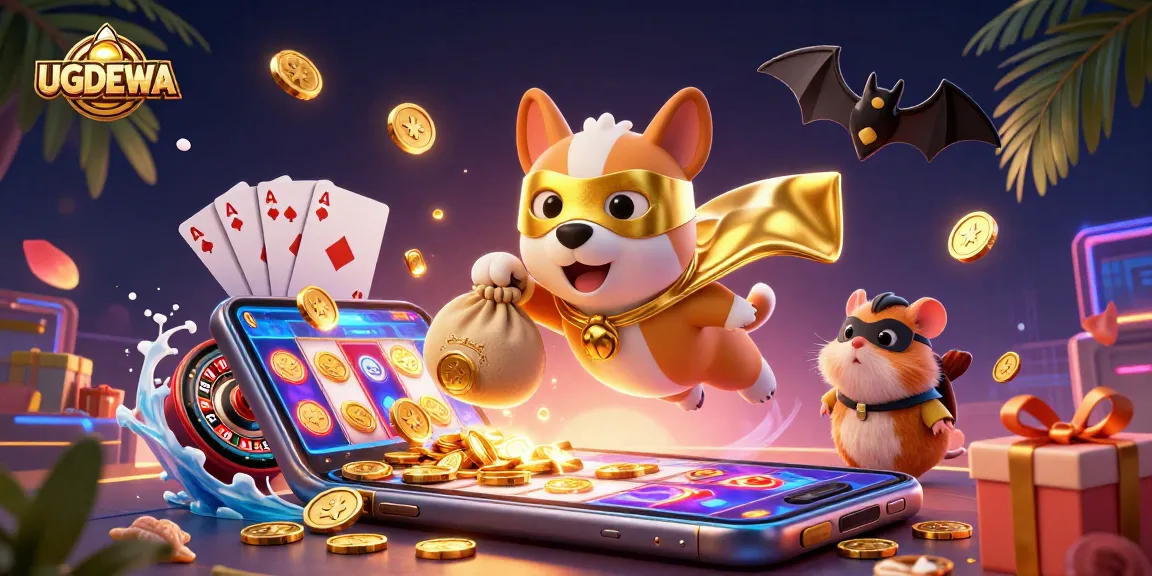 Experience thrilling gaming action with UGDEWA's dynamic animated characters and slot features.