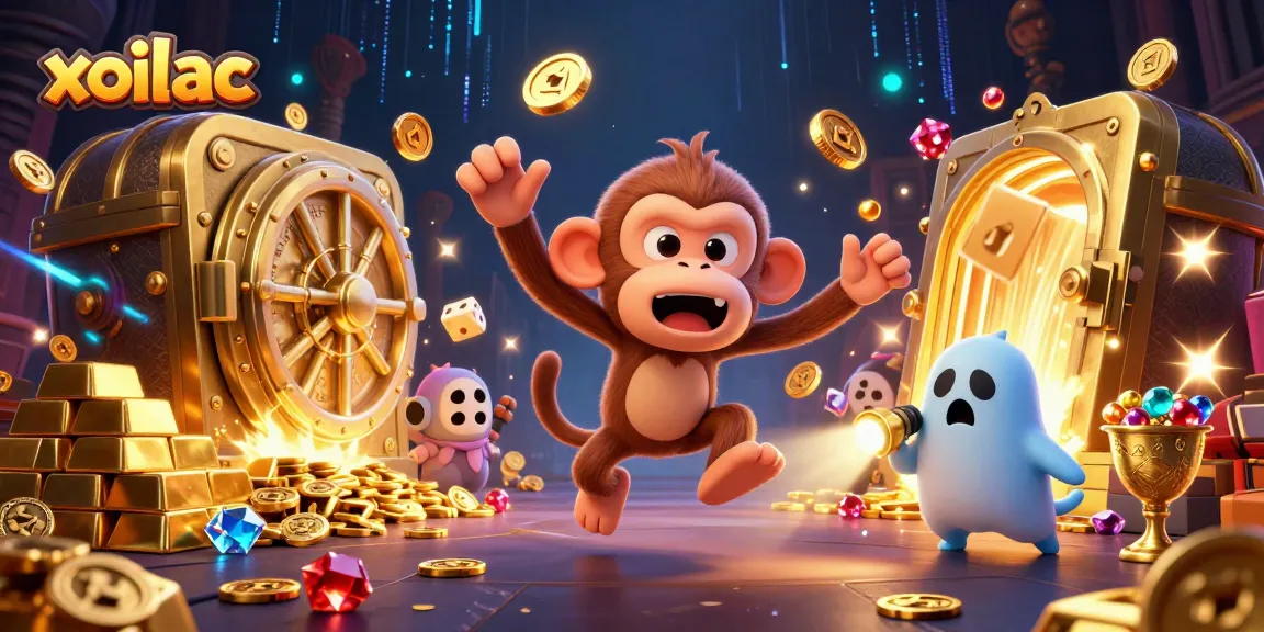 Xoilac offers dynamic gameplay with golden treasures scattered in a captivating casino scene.