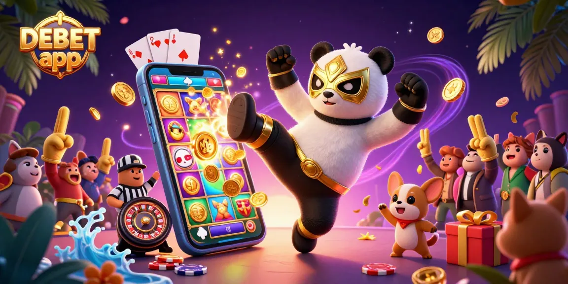 Experience exciting gameplay with the DEBET app in this vibrant casino scene full of action.
