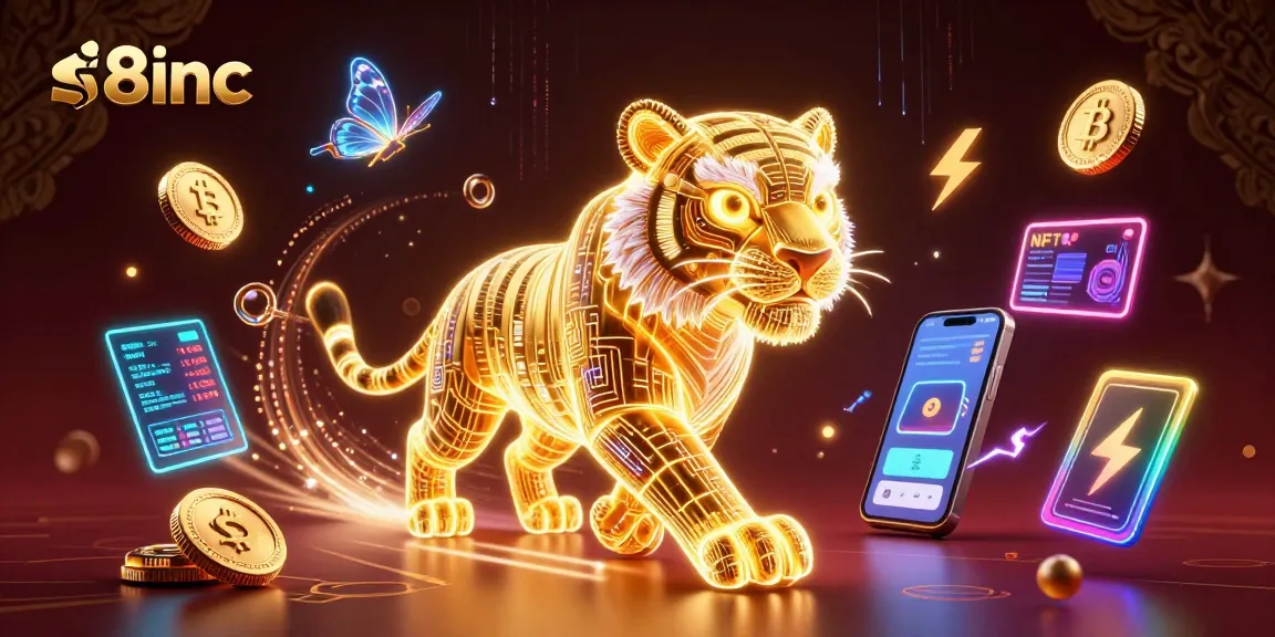 Experience thrilling gameplay at s8inc featuring a neon-wireframe golden tiger in a futuristic casino