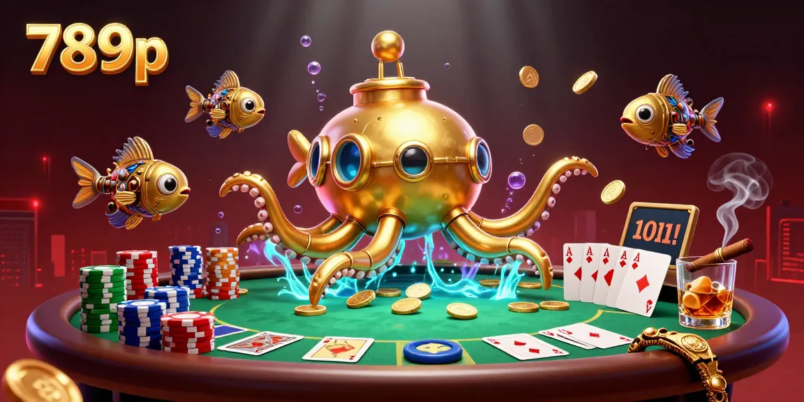 Engage with thrilling 789p casino action featuring a golden kraken and poker elements.