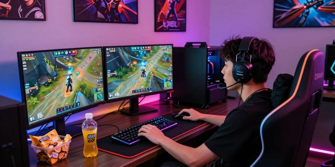 Player engaged with GARUDA303 gaming platform in a vibrant setup.