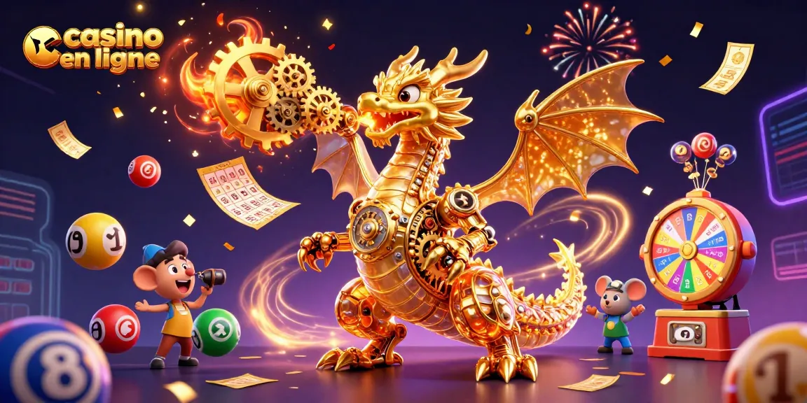 Découvrez l'univers fascinant du casino en ligne avec cette illustration dynamique remplie de jeux et de magie.