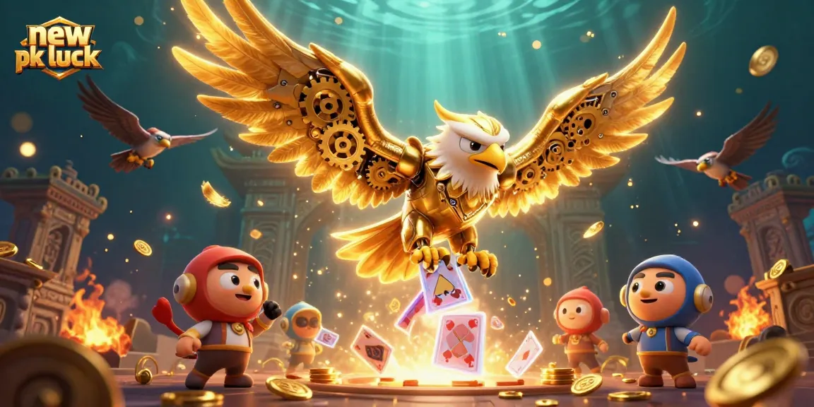 Experience thrilling gameplay at new pk luck with a golden eagle representing fortune amidst exciting casino elements.