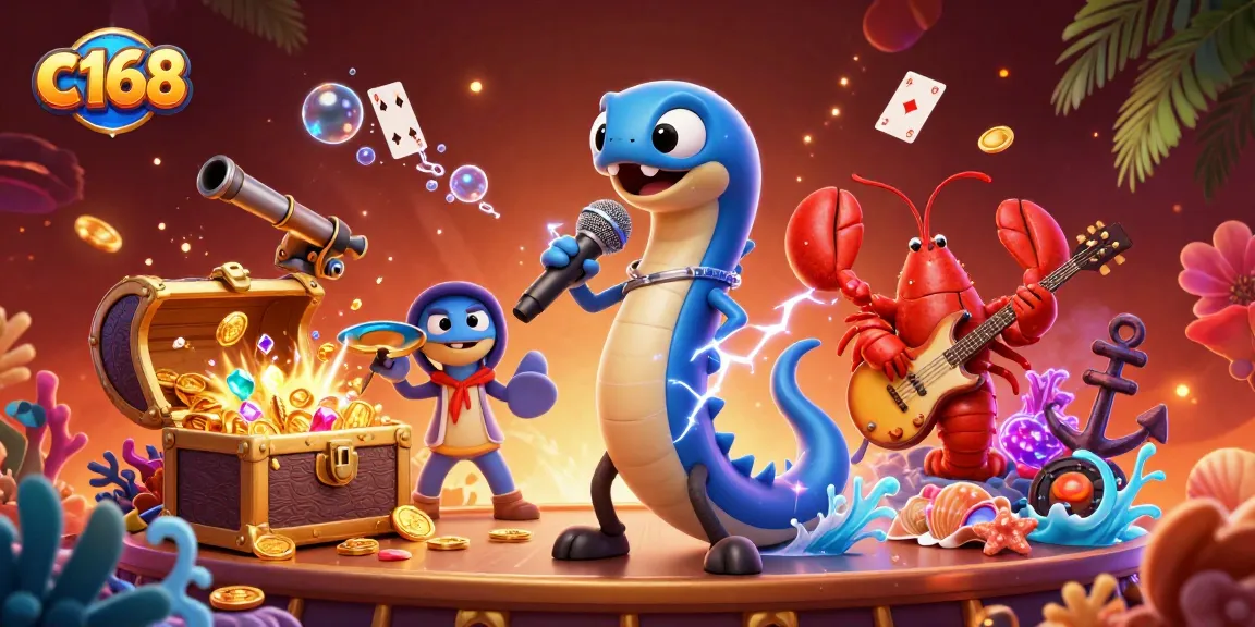 Experience thrilling gameplay at c168 with our underwater casino illustration featuring unique characters and elements.