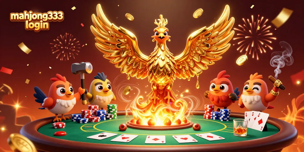 Enhance your mahjong333 login experience with thrilling casino action featuring golden phoenix and vibrant poker elements.