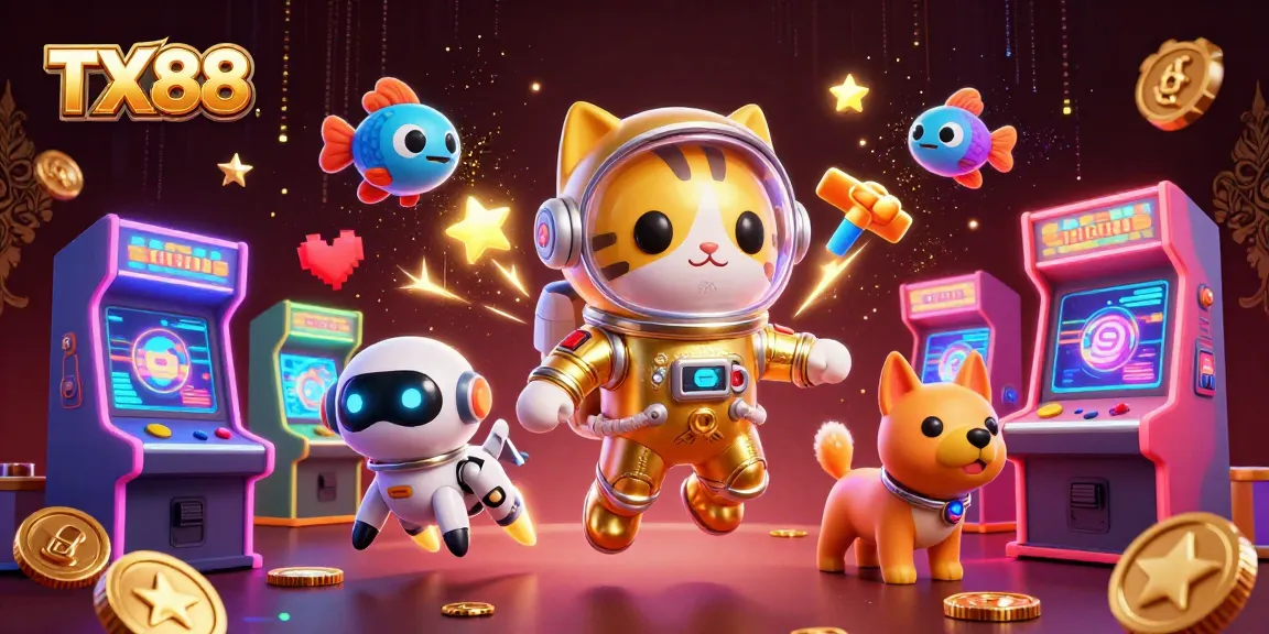Experience thrilling gaming action with TX88 in a vibrant 3D casino adventure.