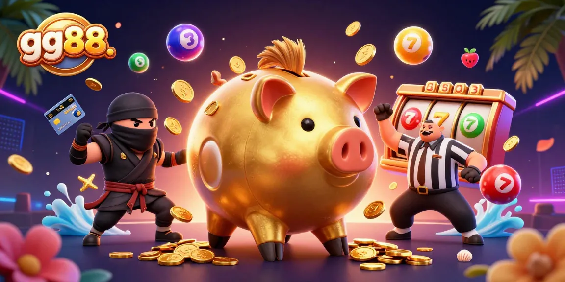 Engage with the thrilling gameplay at gg88. Discover a dynamic casino scene with colorful elements and characters!