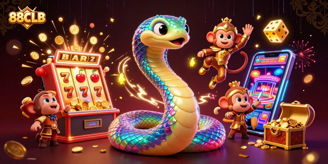 Experience thrilling gaming at 88CLB with a vibrant 3D casino scene of luck and excitement.