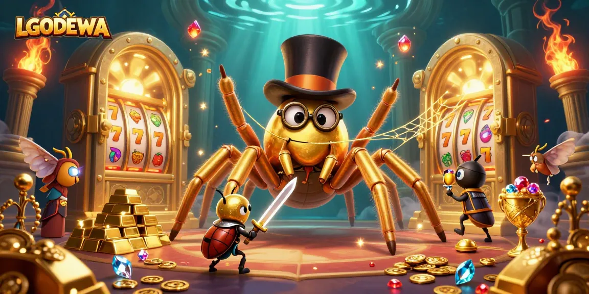 Experience thrilling gameplay with LGODEWA as a golden tarantula weaves a web of winnings.