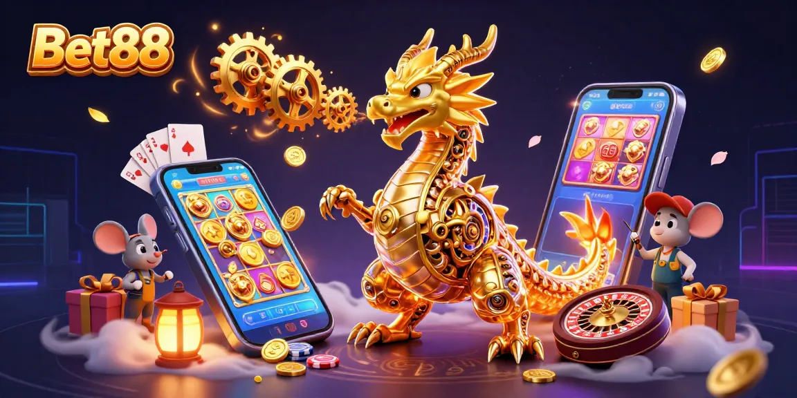 Experience thrilling winnings at Bet88 with an exciting 3D dragon and vibrant casino games.